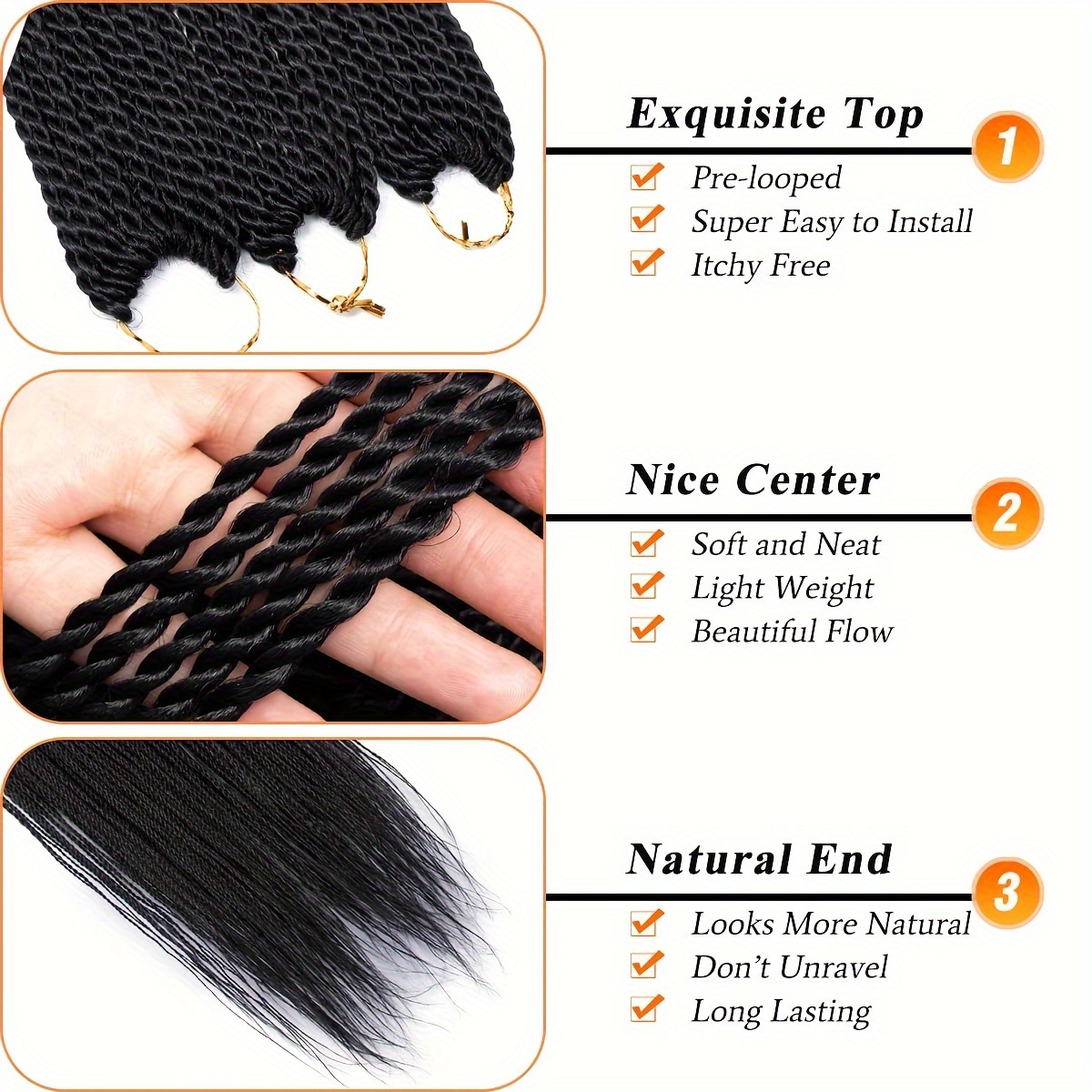 Long Flowy Black Braid Extensions
