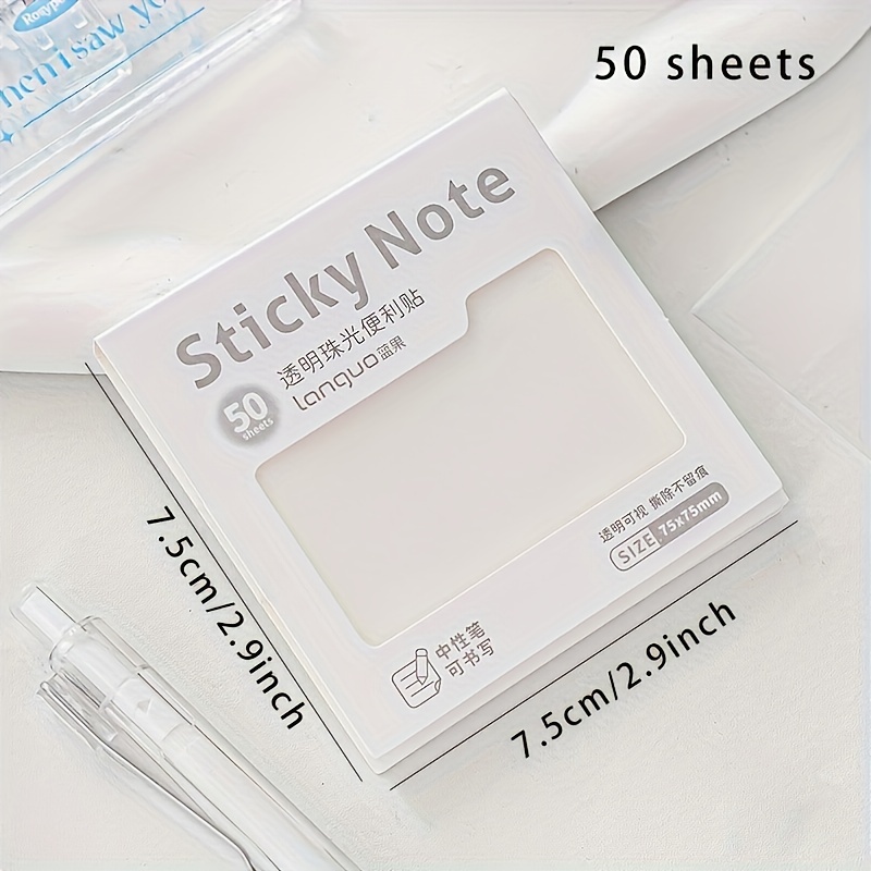 Transparent Shimmering Sticky Notes - Large