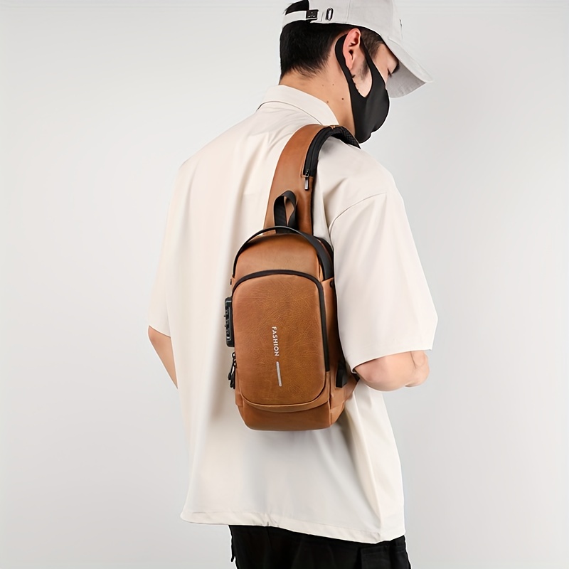 Bolso Bandolera Hombre Mochila Cruzada Hombro Carga Usb - Temu Chile