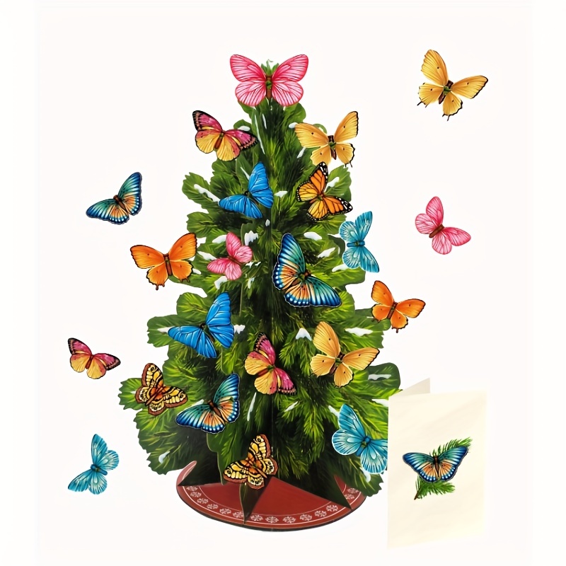 Butterfly Christmas Tree  Colorful christmas tree, Christmas tree