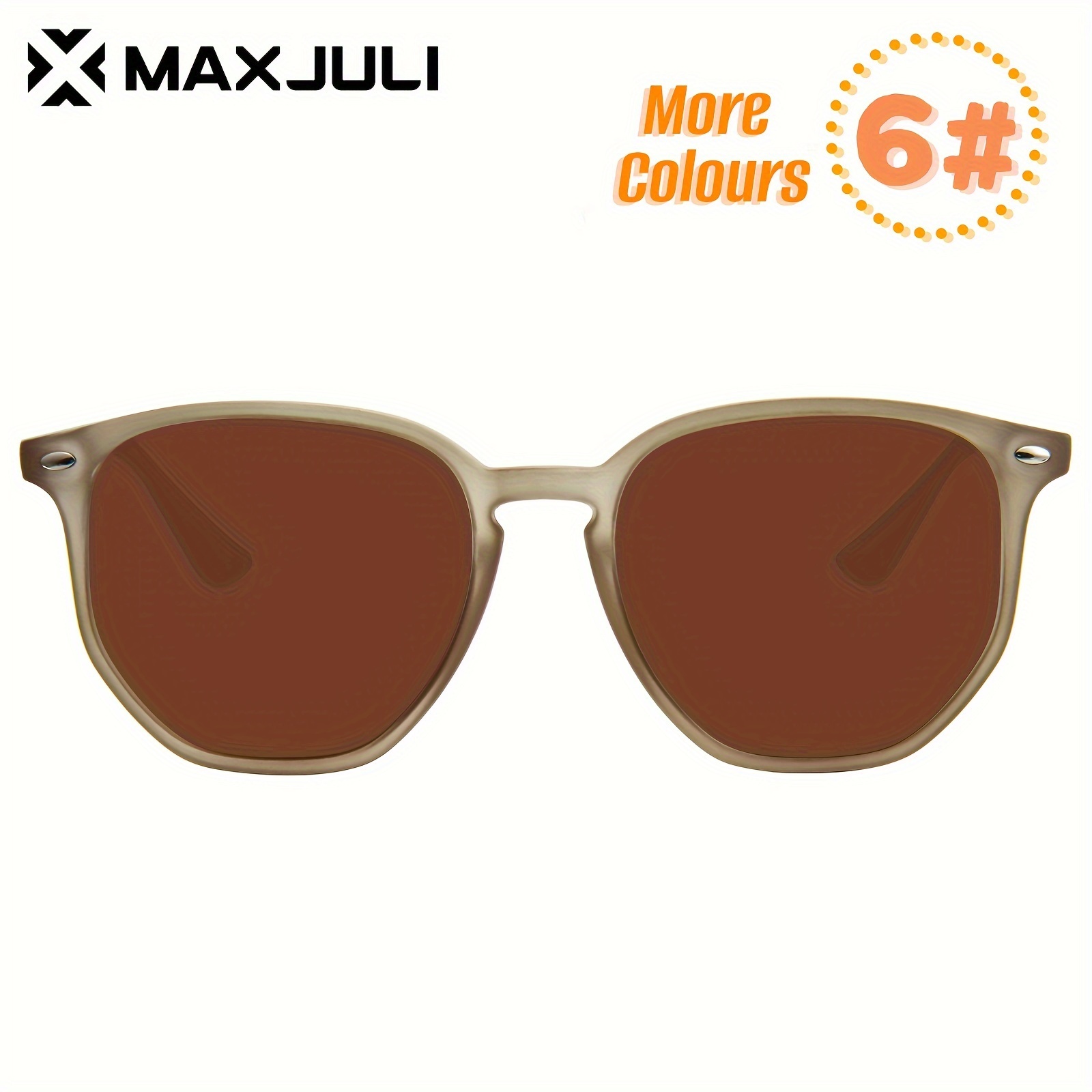 MAXJULI Polarized Hexagon Sunglasses for Women Men Polygon TR90 Frame Glasses XL Size Extra Large Shades 8821,Temu