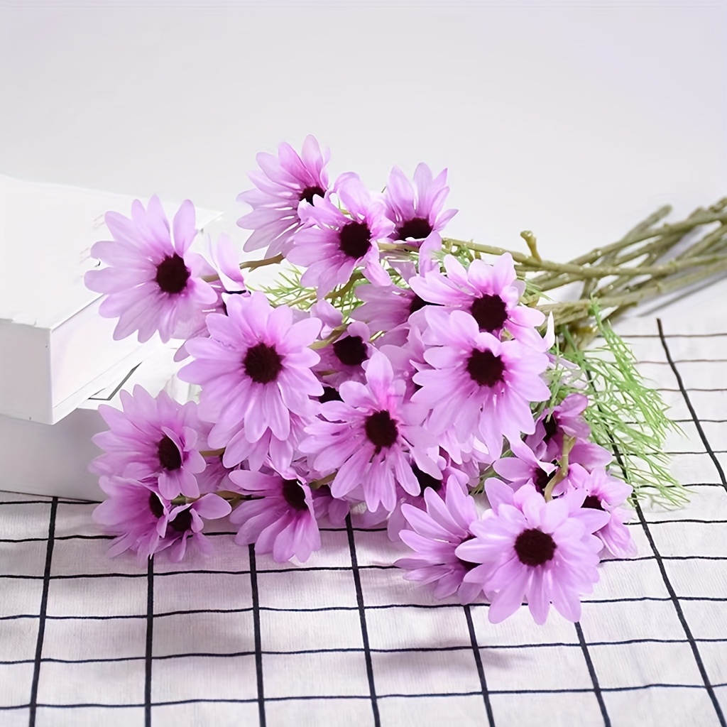 Graceful Daisy Floral Bouquet Silk Flowers: Simple Style - Temu