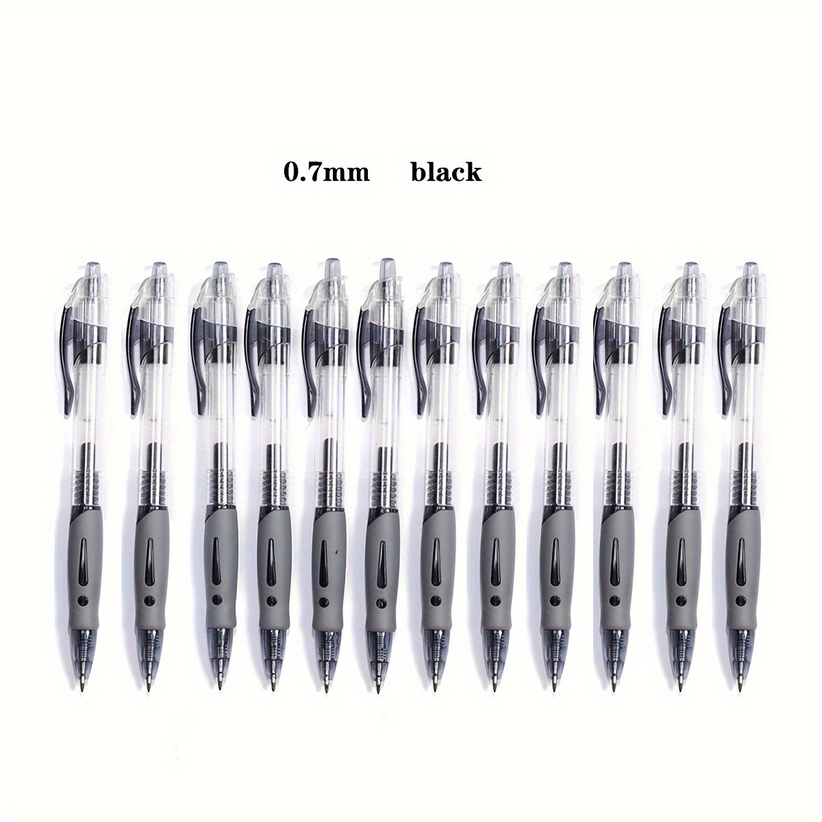 

12pcs Retractable Gel Ink Roller Ball Pens, Bold Point Black Exam Specific For School, Office, And Home Use