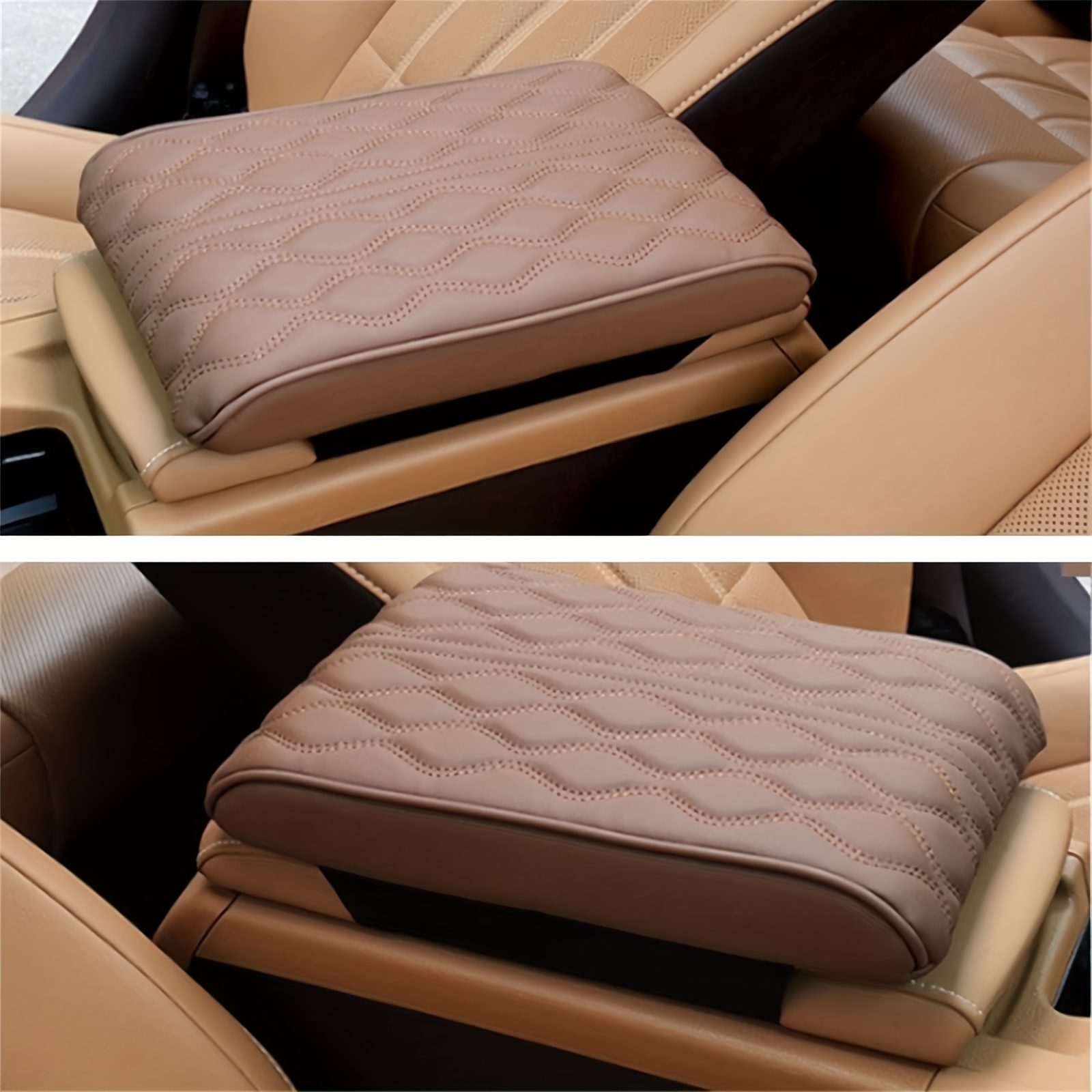 Universal Car Armrest Box Pad Pu Leather Center Console Arm - Temu