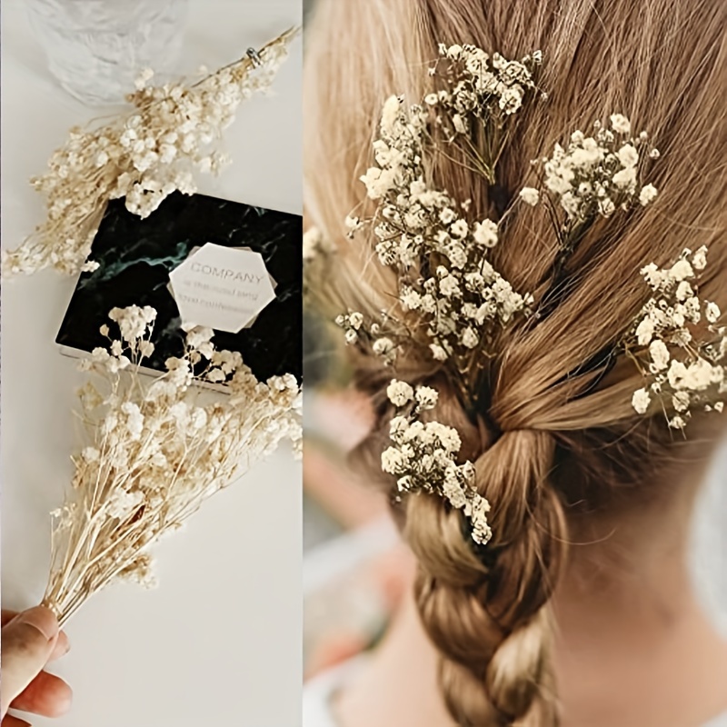 90g Dried Babys Breath Flowers Bouquet Ivory White Dry Flowers,Natural  Gypsophila Branches Wedding Decor,DIY Wreath Card Making