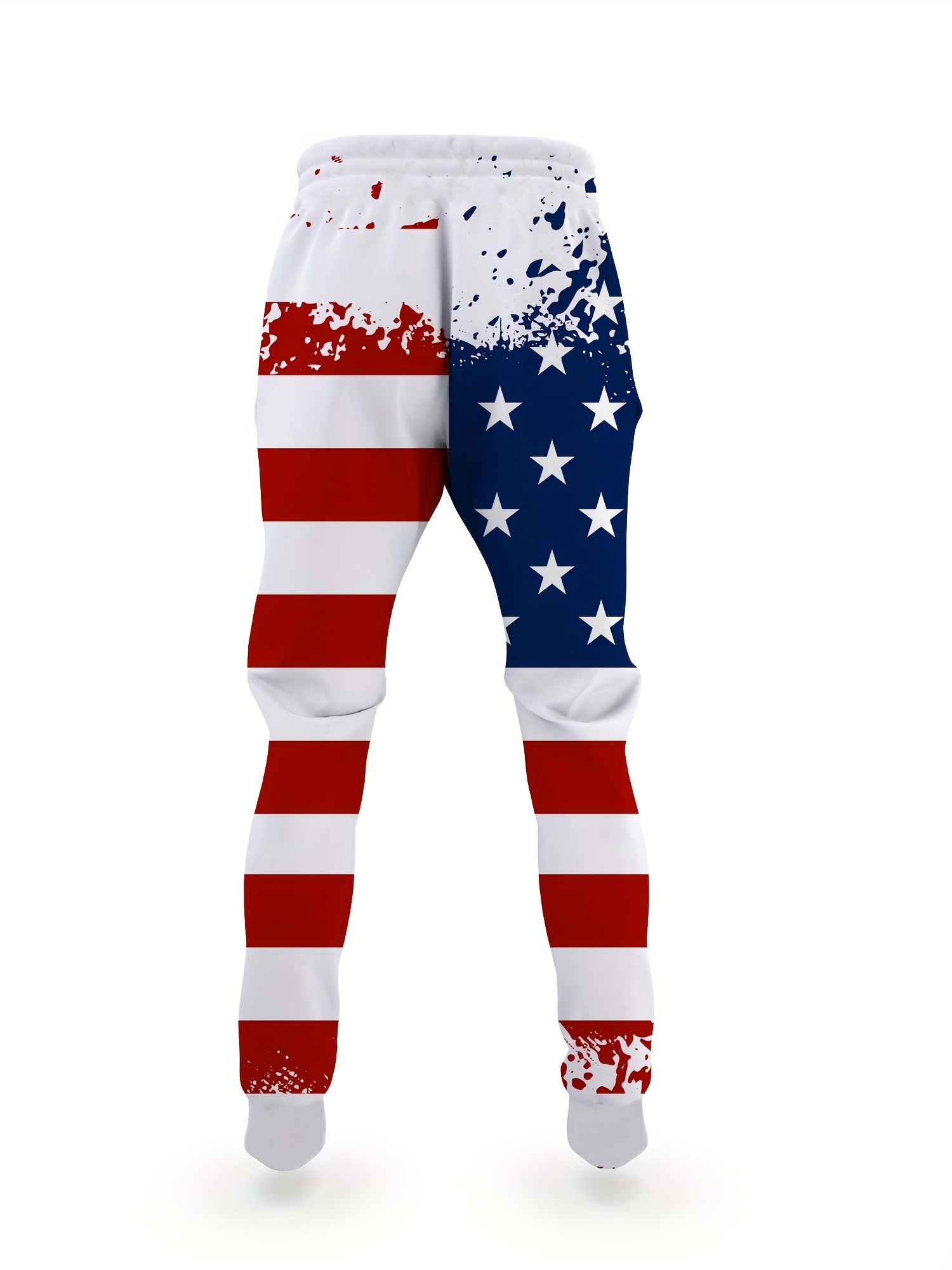 Men's Casual Usa Flag Pattern Print Comfy Pants Trendy Loose