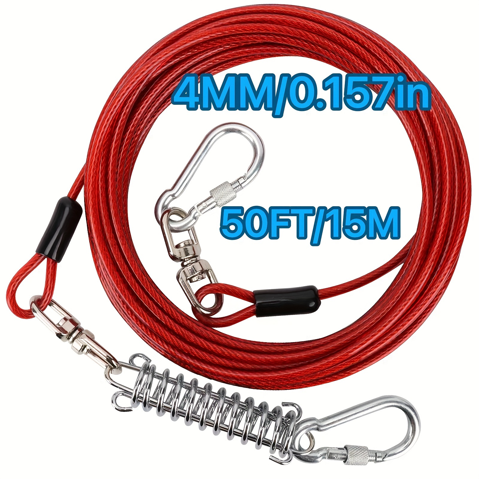 60 Pound Dog Tie out Cable With Swivel Hook - Temu