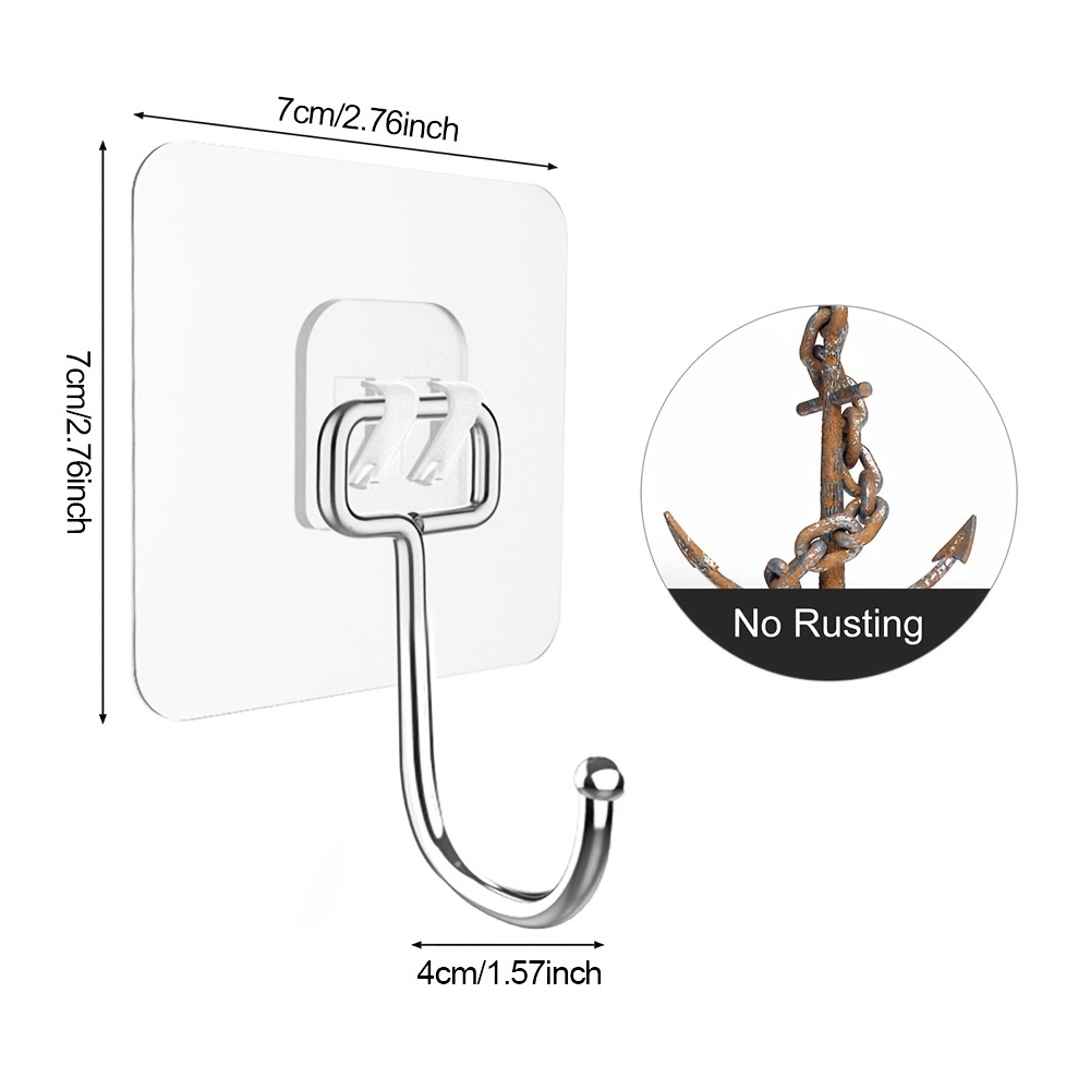 1pc 10pcs All Purpose Large Adhesive Hooks Heavy Duty Hold Wall Hooks For  Hanging Large Waterproof Stick - Patio, Lawn & Garden - Temu