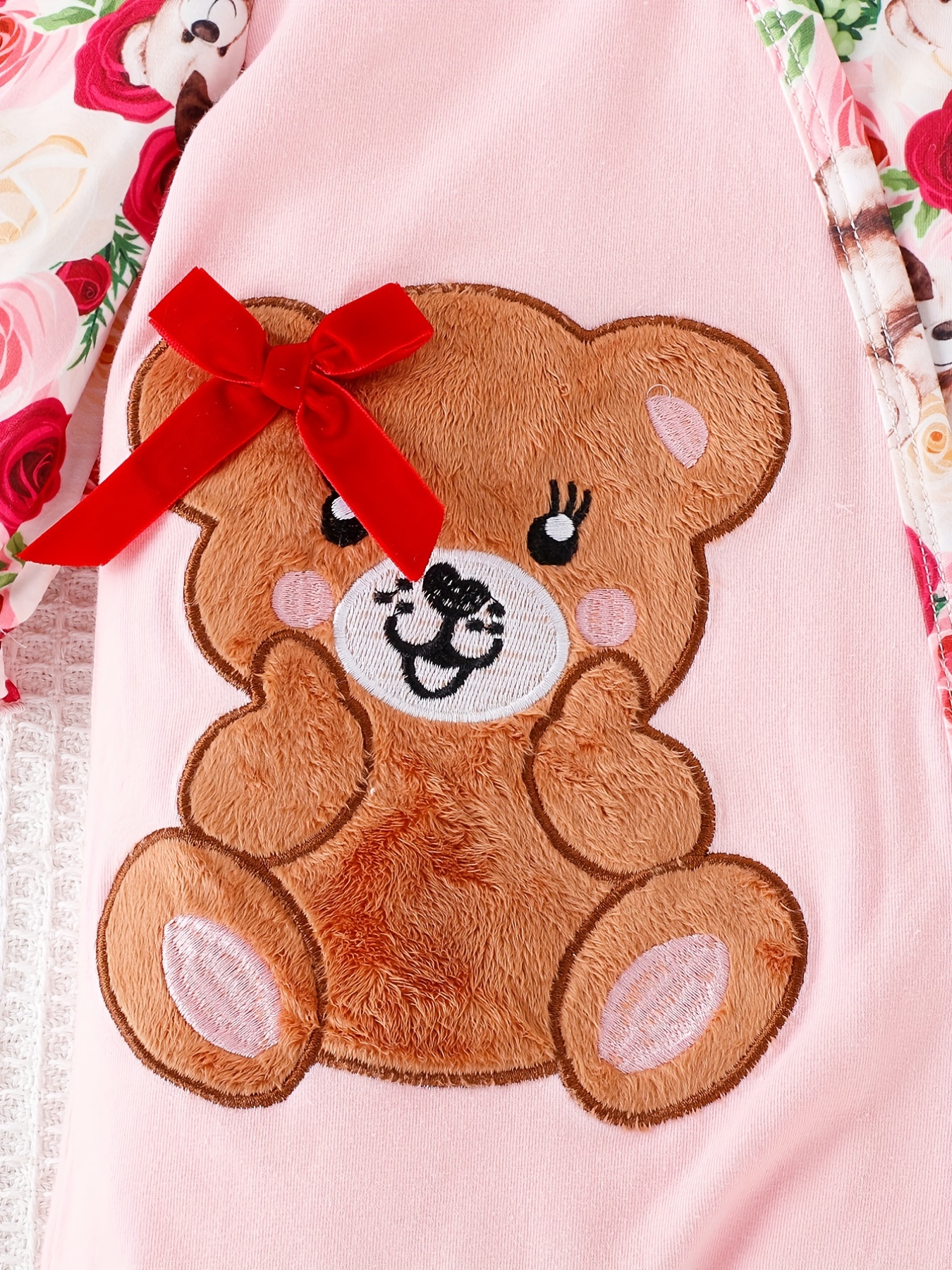 teddy bear embroidered romper