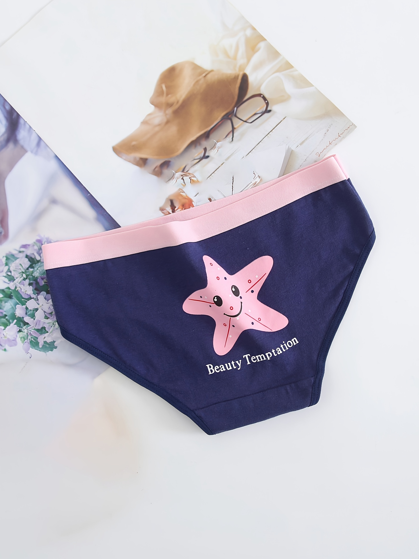 5Pcs/Set Cotton Women Panties Breathable Underwear Cute Print