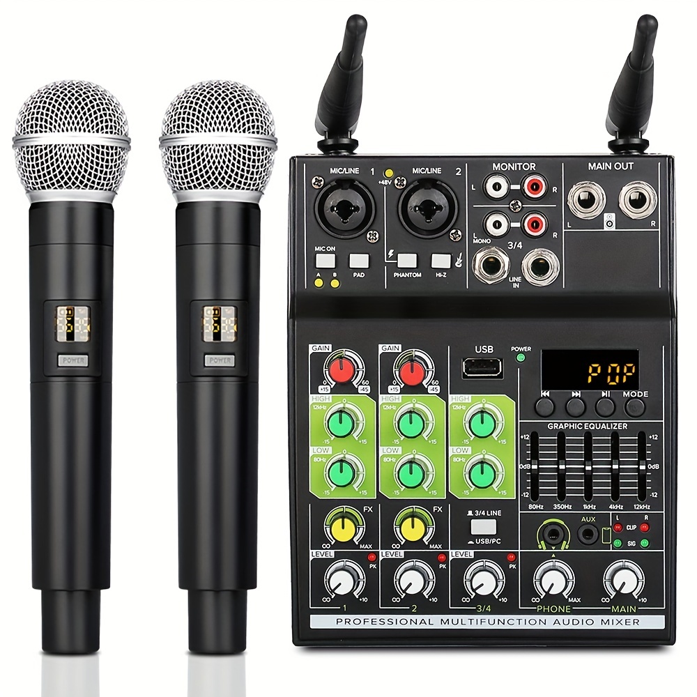 BOMGE Mezclador de sonido de audio de 6 canales – Consola de mezcla de DJ  digital profesional para transmisión en vivo, karaoke y grabación estéreo