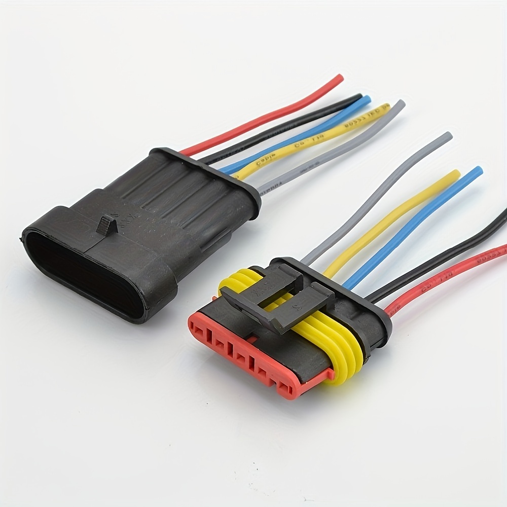Connecteur de fil électrique étanche pour voiture, Kit de 1 à 5 pièces, 2  broches, 1