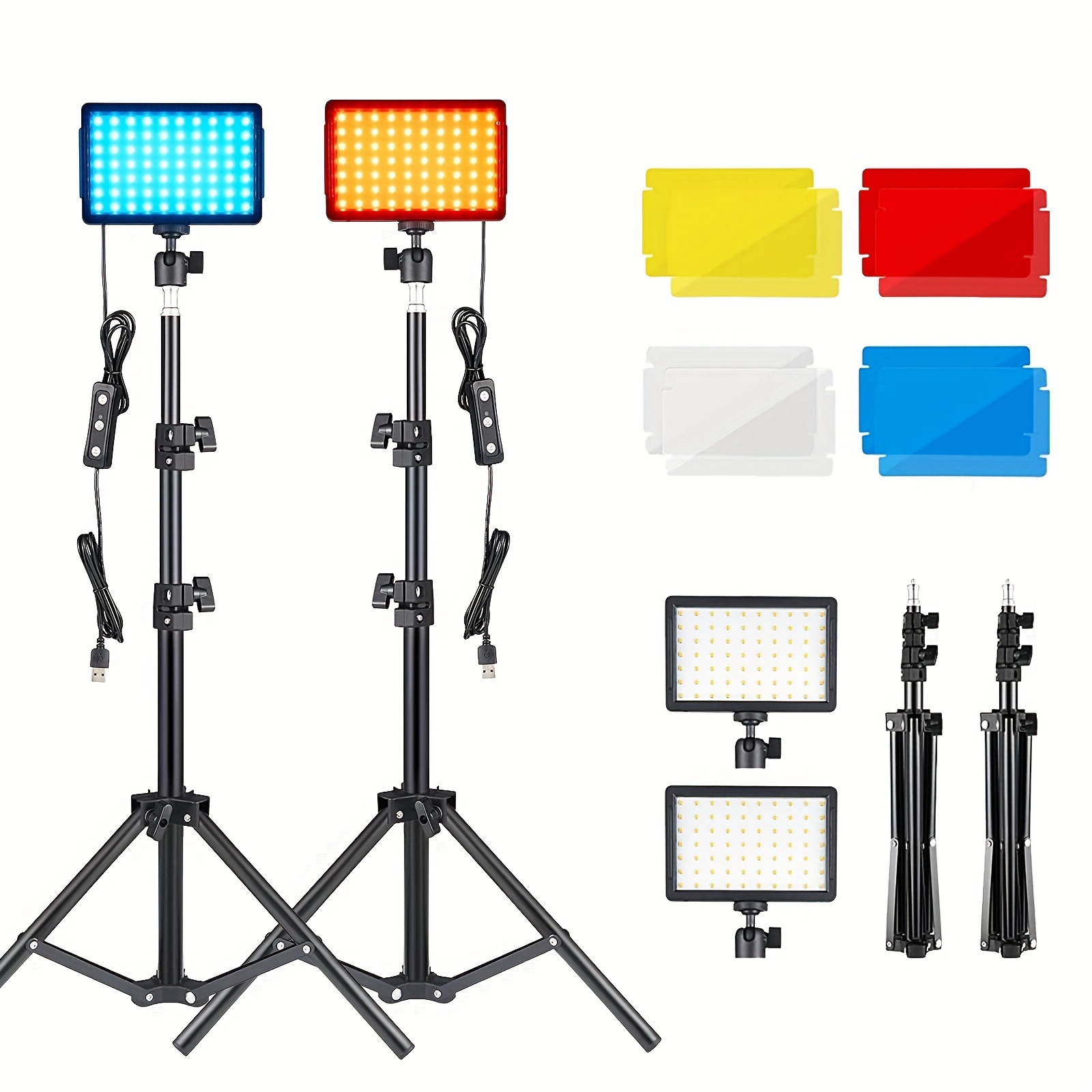  RGB Video Camera Light,Portable Bi-Color LED Panel Lights for  DSLR Cameras Photography Lighting,2600-8500K Rechargeable 4000mAh Photo  Video Lights,CRI95+/10 Light Effects for Video Conference/Gaming :  Electronics