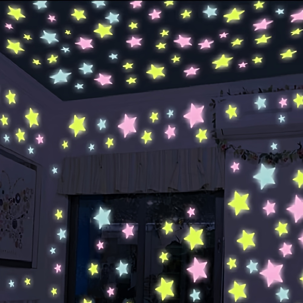 Glow In The Dark Stars Ceiling Wall Sticker Glow In The Dark - Temu