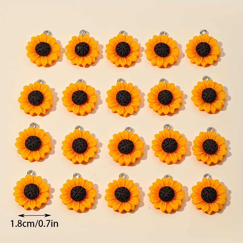 2 Styles Cute Sunflower Design Resin Charms Jewelry Making - Temu