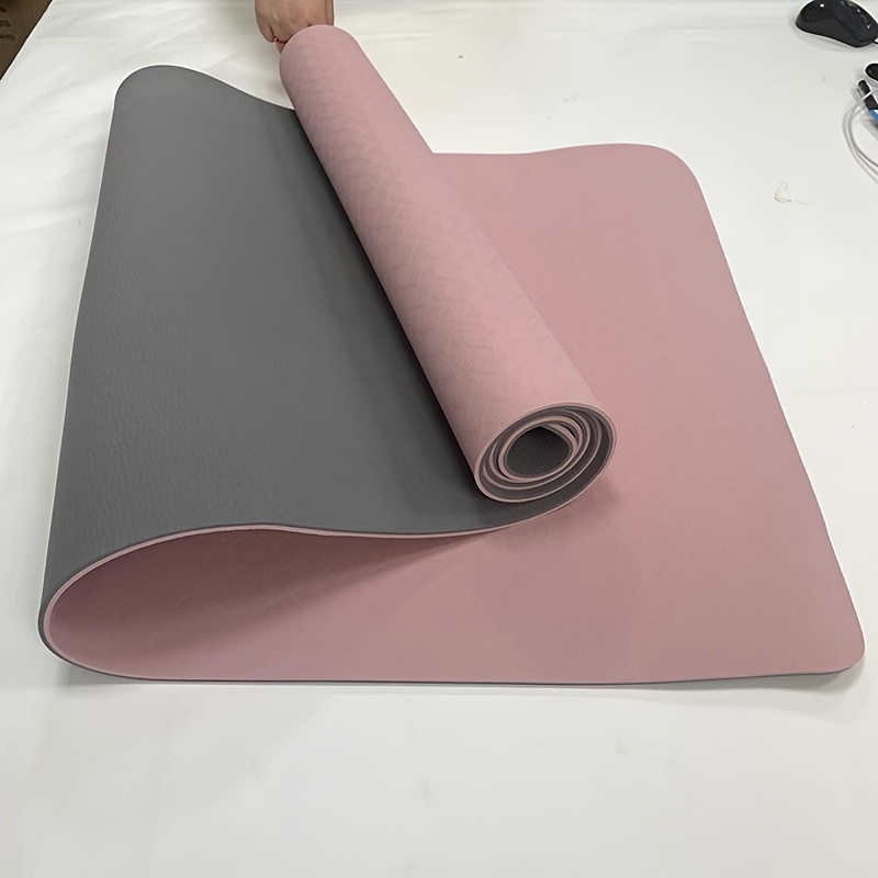 Solid Color Tpe Yoga Mat Thickened Non slip Fitness Mat - Temu