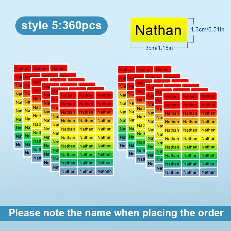 Custom Name Sticker Waterproof Office School Supplies