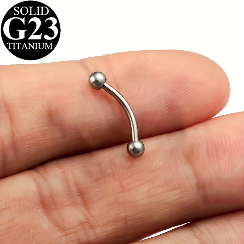 1pc G23 Titanium Curved Eyebrow Jewelry Lip Stud Labret Cartilage Tragus Daith Piercing Earrings Body Jewelry 16 Gauge