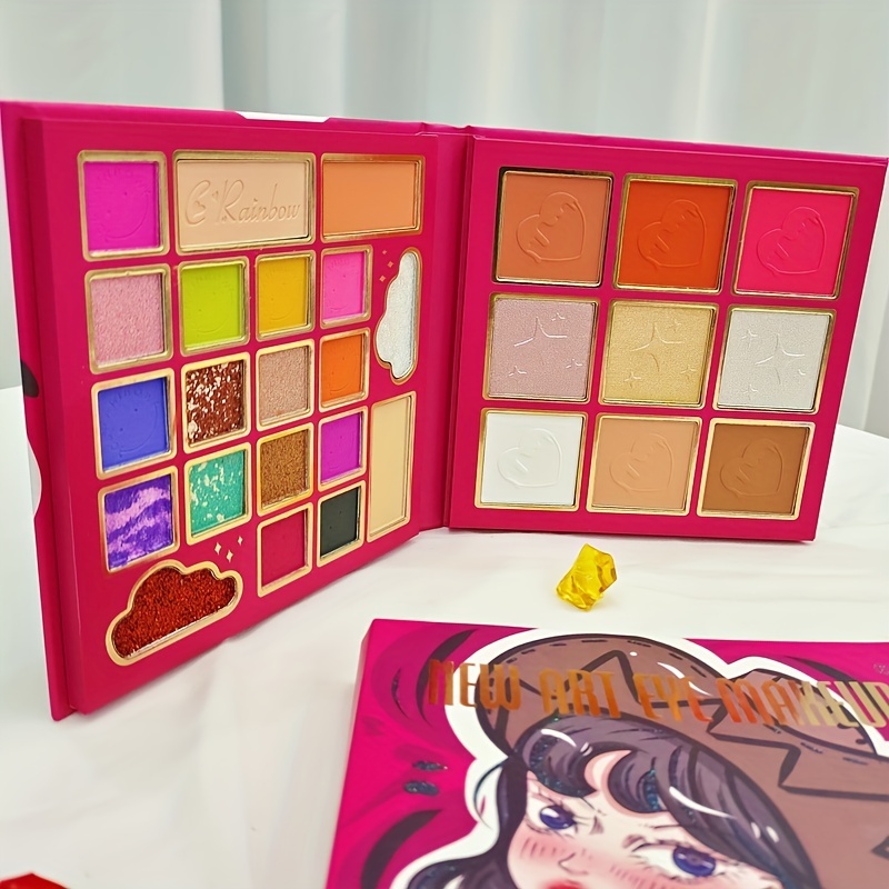 29-Color High Gloss & Matte Eyeshadow Palette with Blush Powder Set