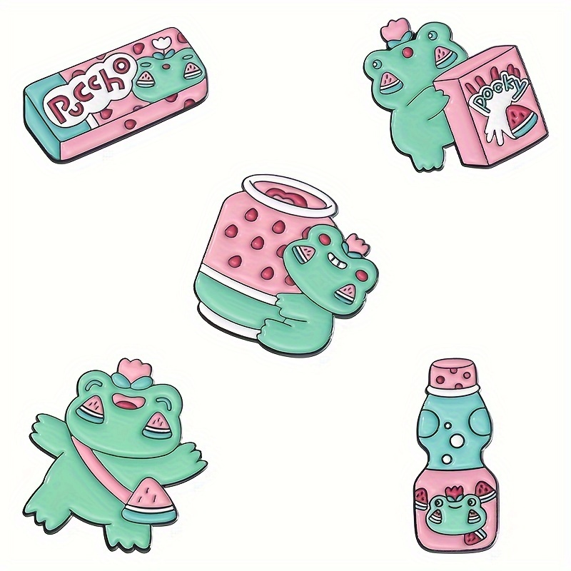 Cute Frog Enamel Pin Fun And Creative Soda Bottle Design For - Temu