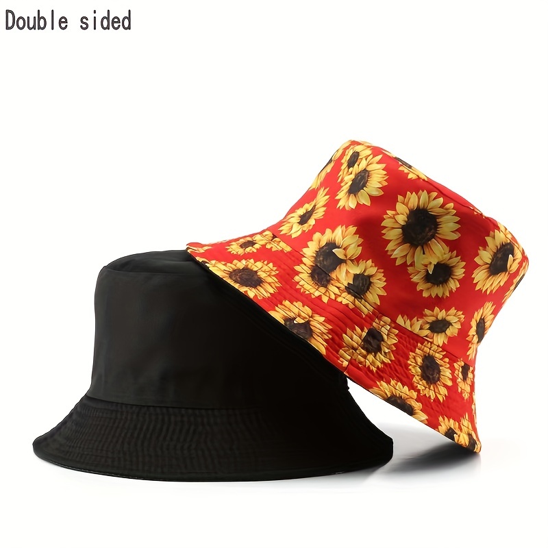 Sombrero de Pescador de Doble Cara Para Hombre y Mujer Gorra Estampado