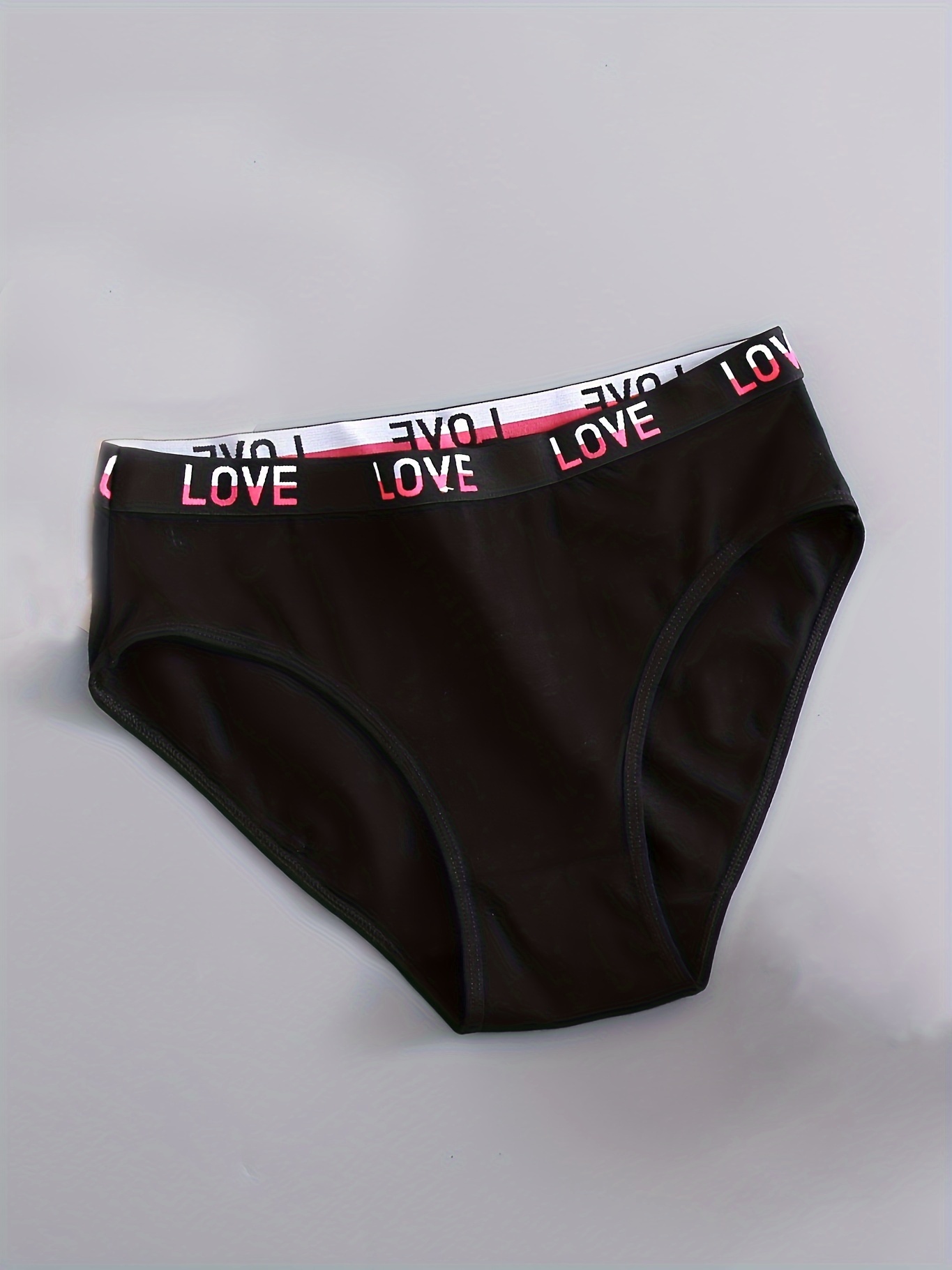 Plus Size Casual Panties Set Women's Plus Love Letter Tape - Temu