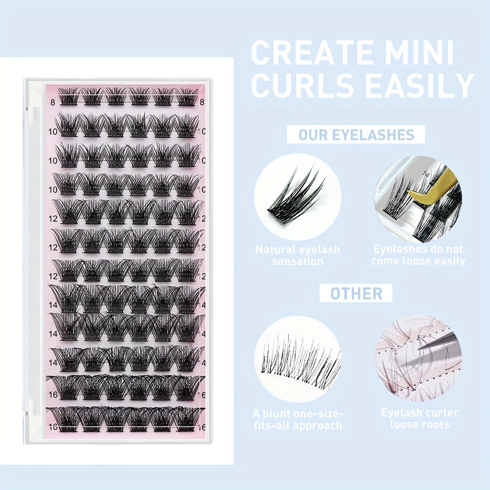 72 Pcs Cluster Lashes DIY Lash Extension Volume Wispy Eyelash Clusters 8-16mm