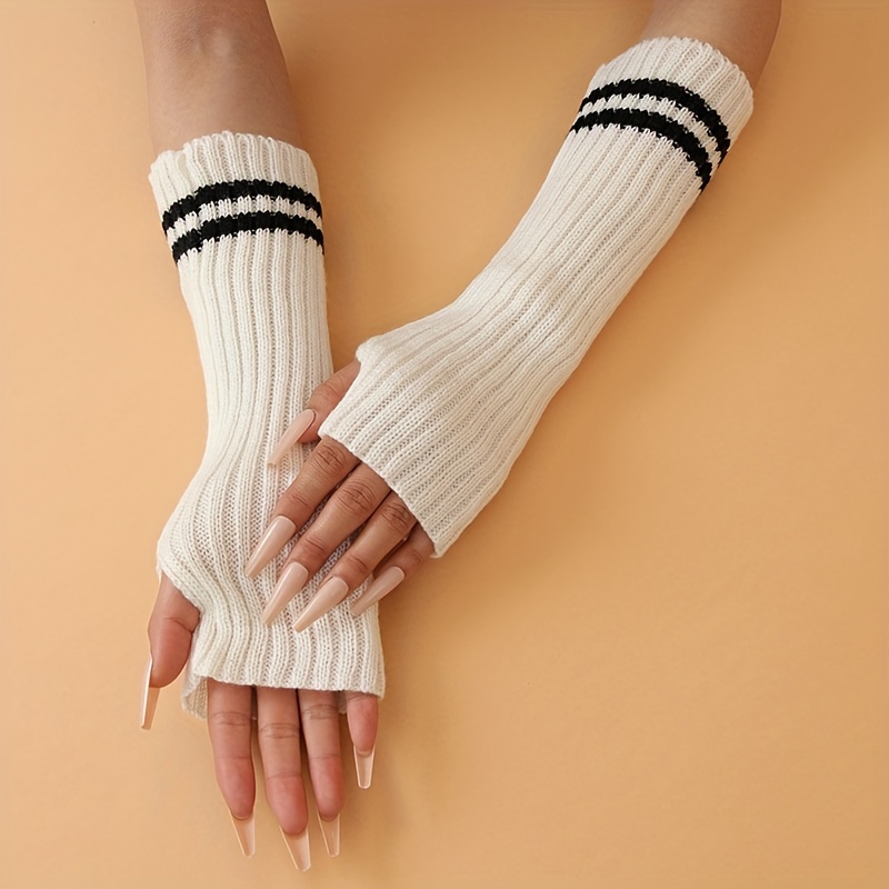 Knitted Sleeve Arm Cover with Thumb Hole for Autumn & Winter