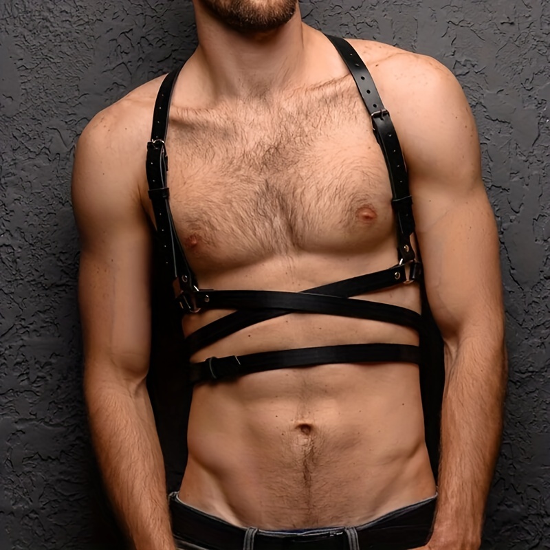 Men's Sexy Body Harness Underwear Lingerie Faux Leather Belt