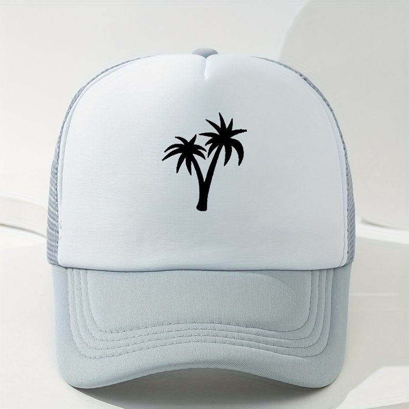 Coconut Tree Print Mesh Baseball Cap for Men