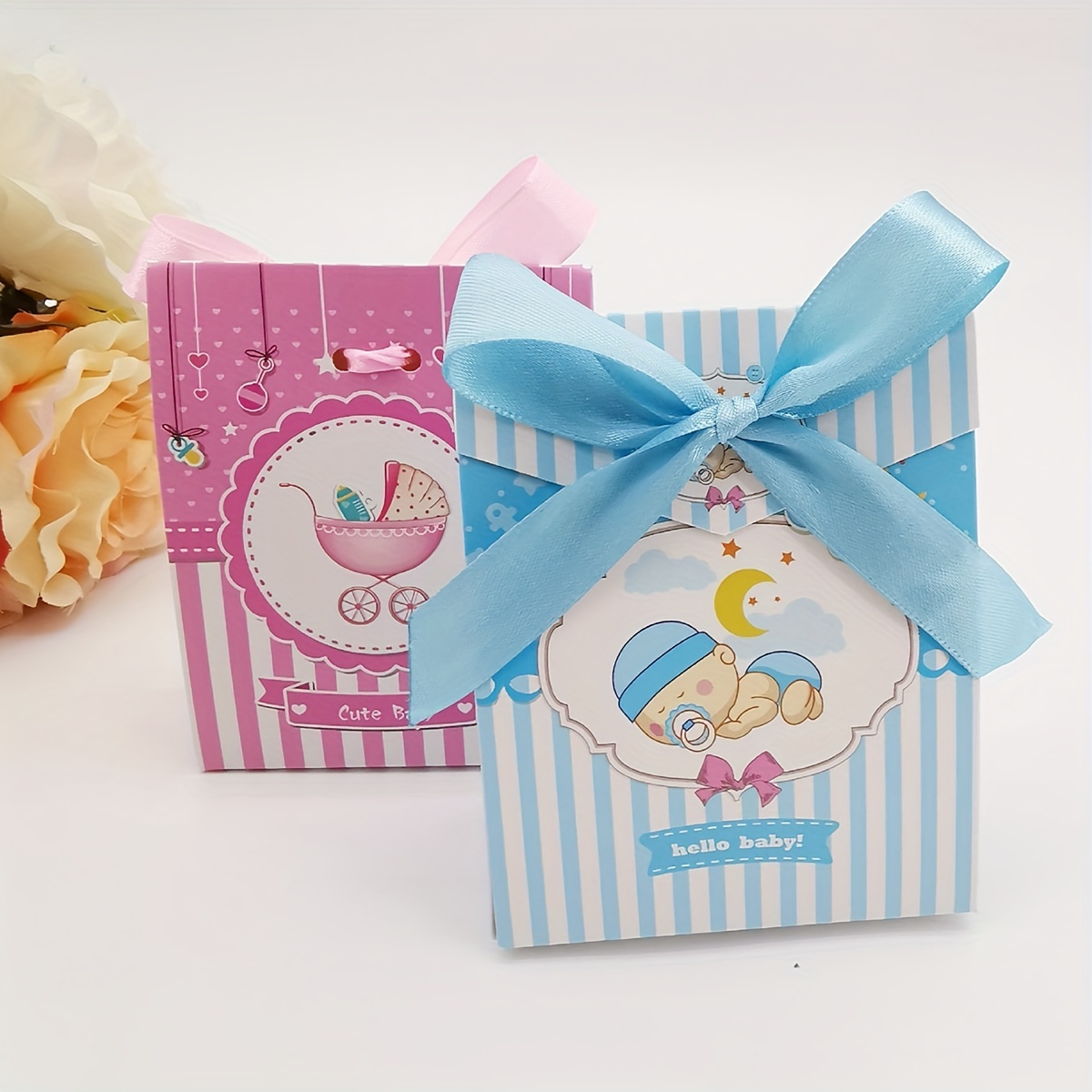 Confezione regalo scatole piramide confezione Baby Shower scatola