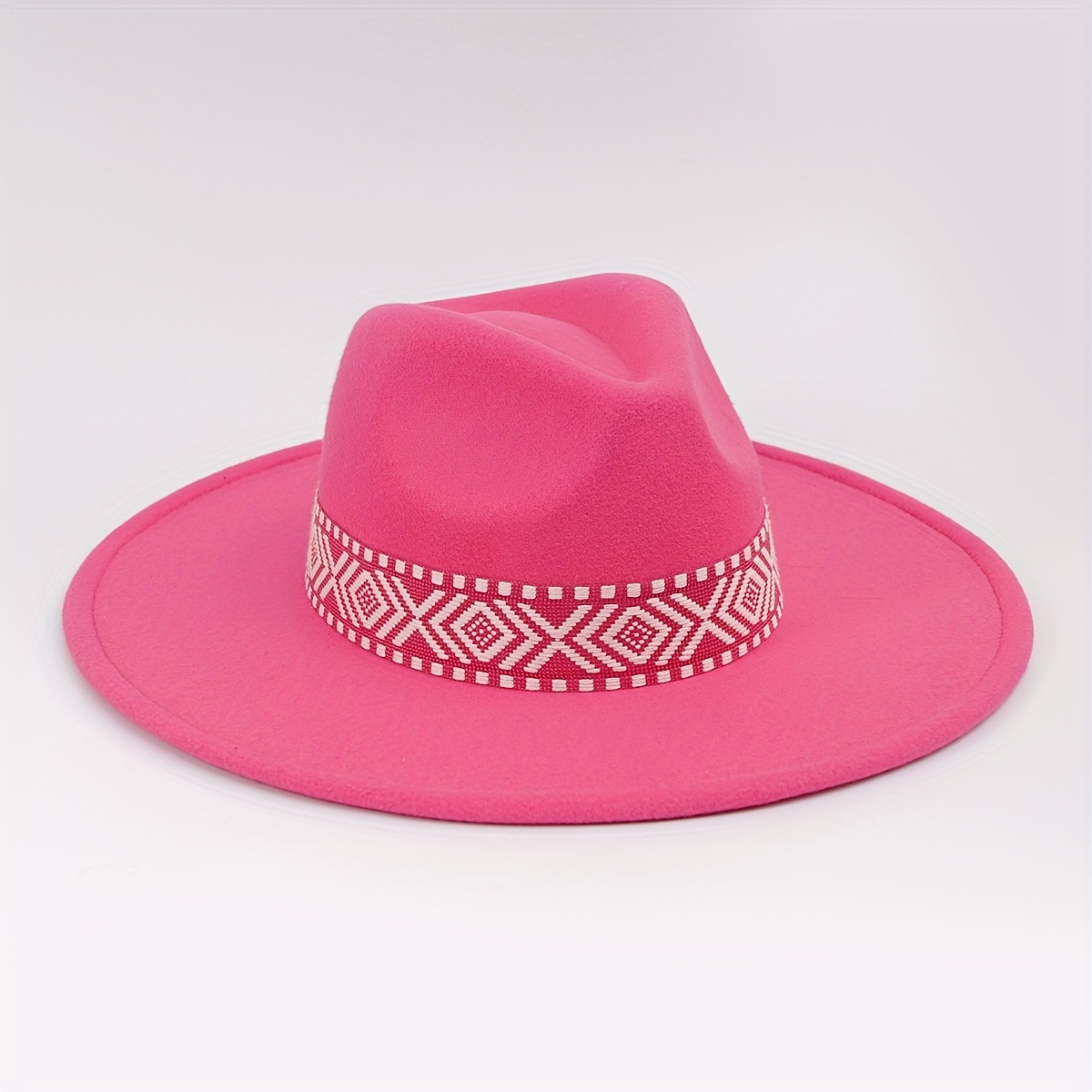 Couple Felt Hat Boho Strap Flat Brim Top Hat, Unisex
