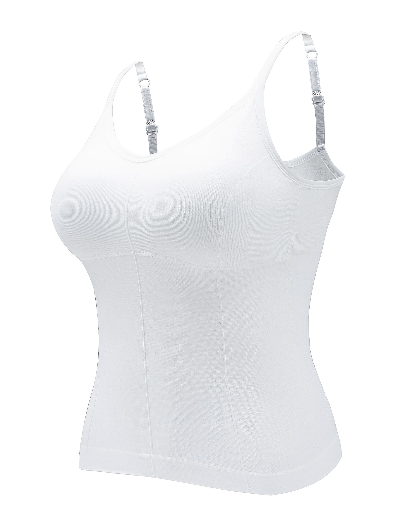Women's Cotton Tank with Built in Bra, AdjustableTank Top Bra, Sexy  Camisole Top for Women (XL,Grey)
