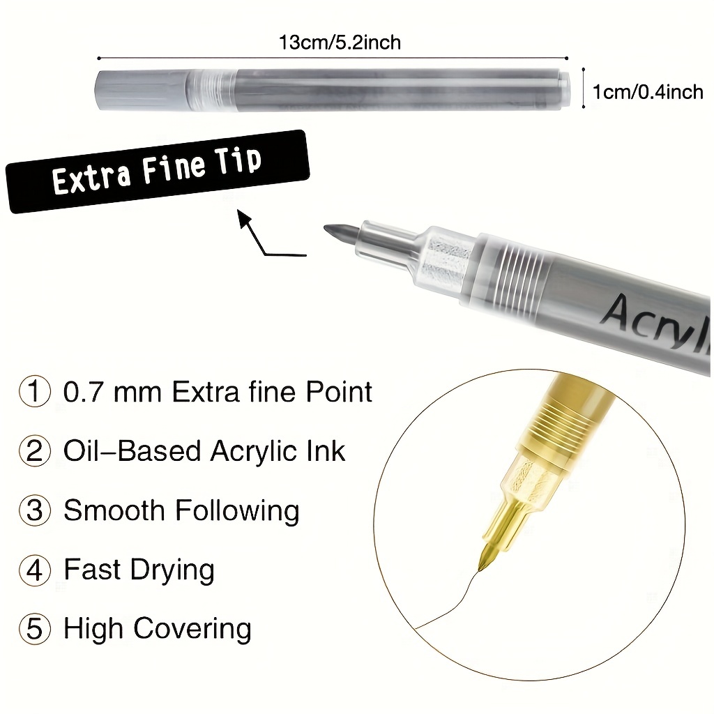 12 acrylic ultra fine metallic marker + 15 Oil Based paint pens for metal
