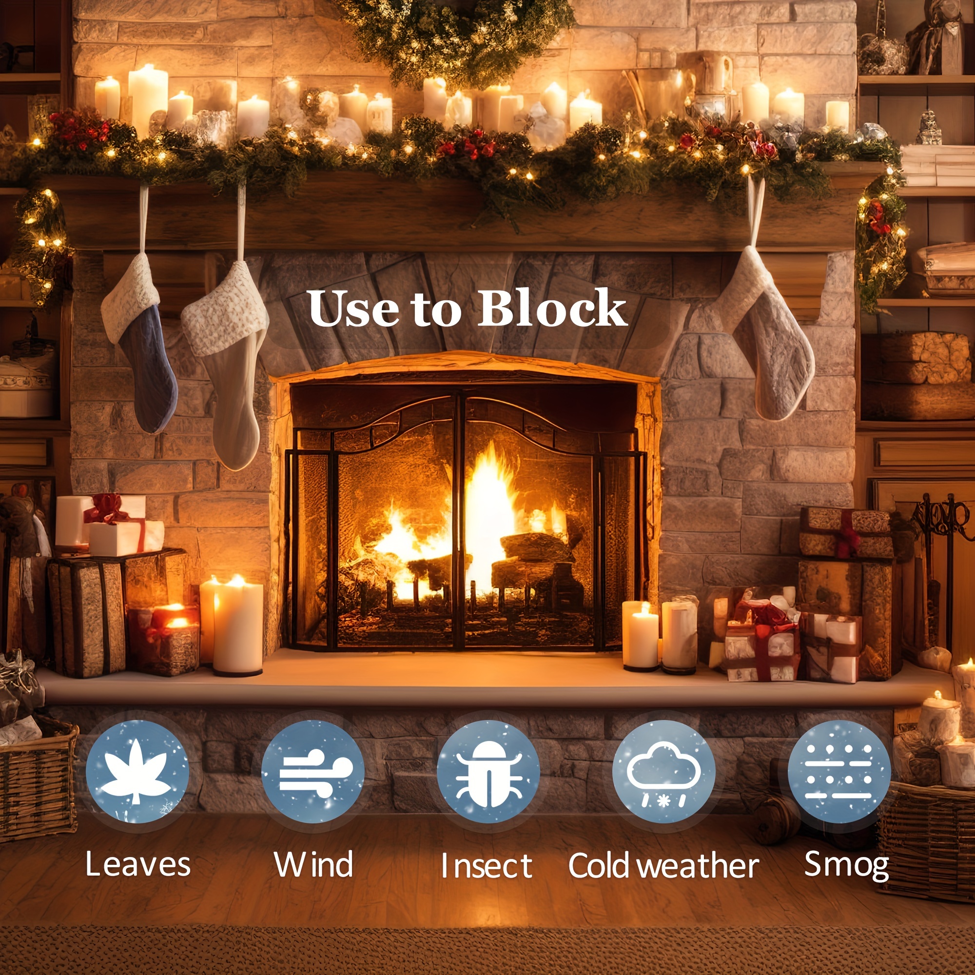 1pc fireplace cover black fireplace windshield fireplace draft stopper black fireplace blanket indoor fireplace air blocker fireplace screen safety cover for the living room