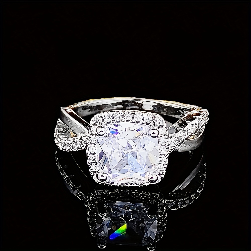 Elegant Promise Ring Classy Halo Design Inlaid Waterish Temu New Zealand