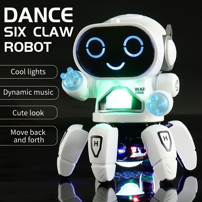Hot Selling Dancing Electric Cartoon Six Claw Fish Steel Robot Light Music  Children's Toys | Don't Miss These Great Deals | Temu