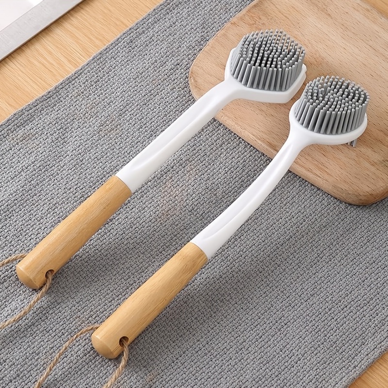 Dish Brush With Long Handle Round Scrubbing Brush For Pans - Temu