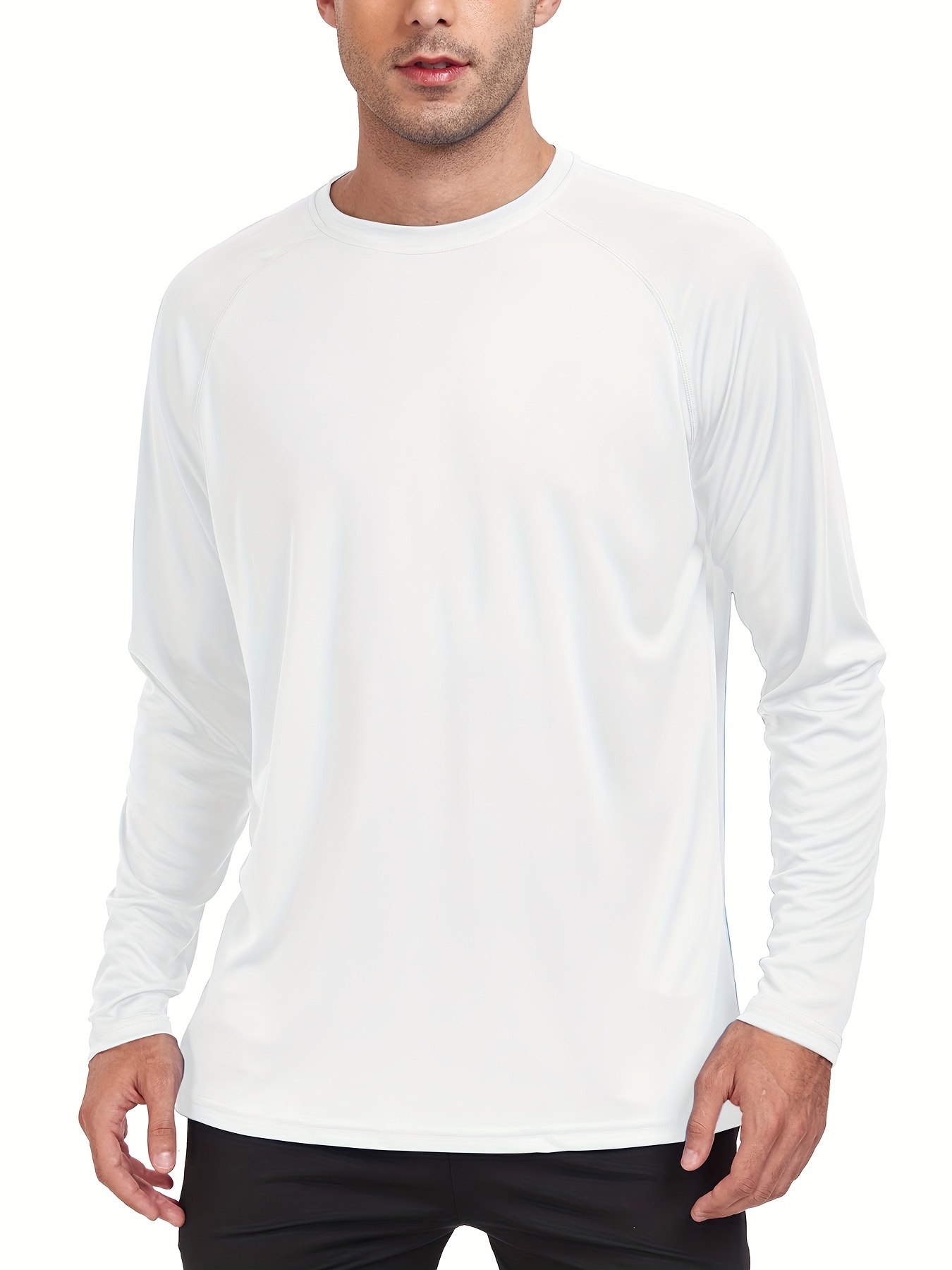 Sun Protective UPF50+ Long Sleeve Polo Shirt for Men Sky Blue