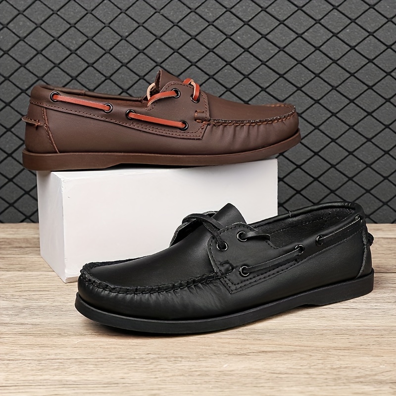 Zapatos de barco cómodos con cordones para hombres, mocasines transpirables  antideslizantes