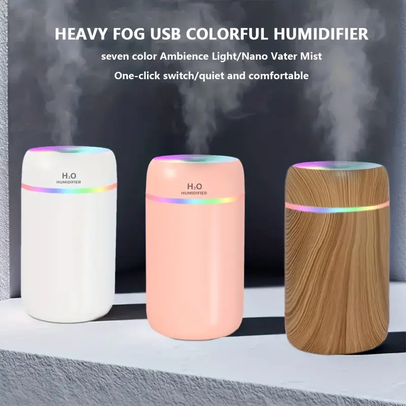 Capacity Usb Humidifier, Colorful Portable Mini Air Humidifier, No