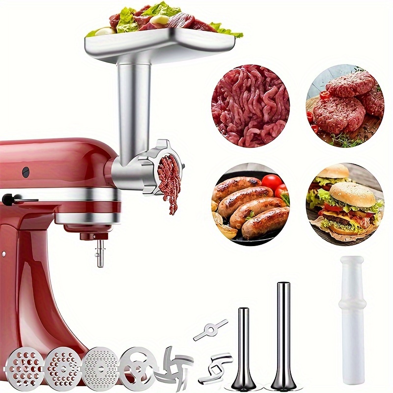 Metal Food Grinder Attachments For Kitchenaid Stand Mixers, Meat Grinder, Sausage  Stuffer, Perfect Attachment For Kitchenaid Mixers, Silvery(machine/mixer  Not Included) - Temu Cyprus