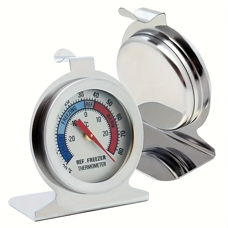 2Pcs Large Round Dial Kitchen Stainless Steel Freezer Refrigerator  Thermometer 
