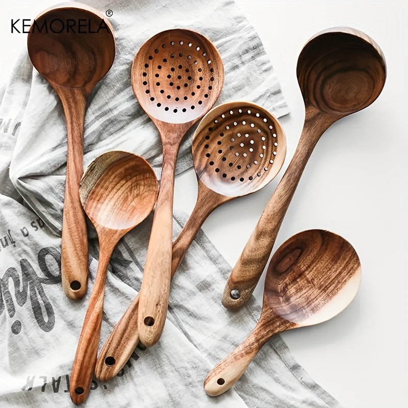 4/7pcs/set, Juego De Utensilios De Madera, Juego De Cucharas De Madera Para  Cocinar, Utensilios