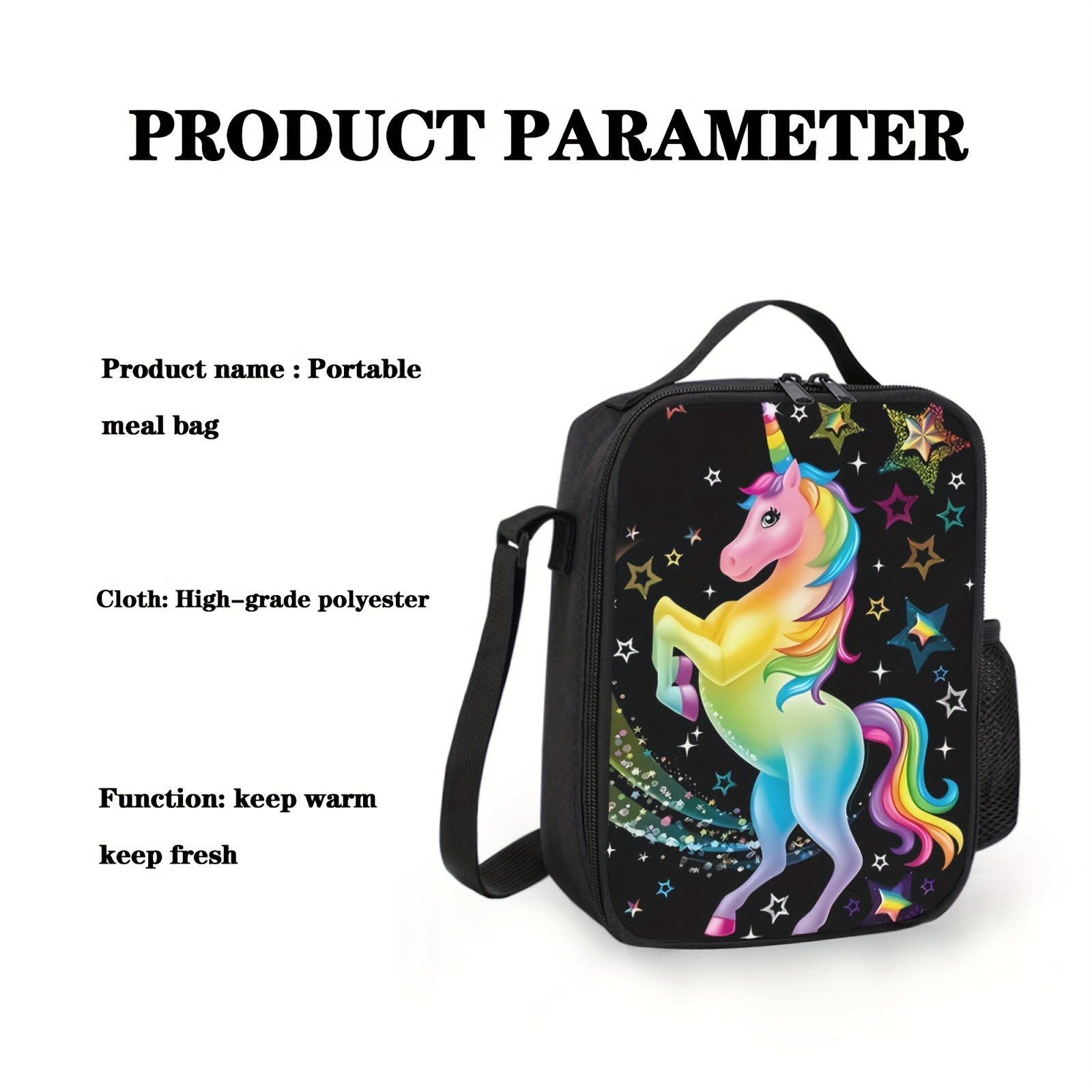 Unicorn Lunch Box For Teens, Insulated Cute Lunch Bag, Lunch Tote With  Shoulder Strap And Water Bottle Holder, Kitchen Supplies - Temu