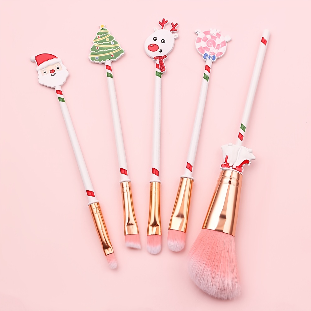 Santa Claus Candy Christmas Tree Elk Bell Makeup Brush - Temu