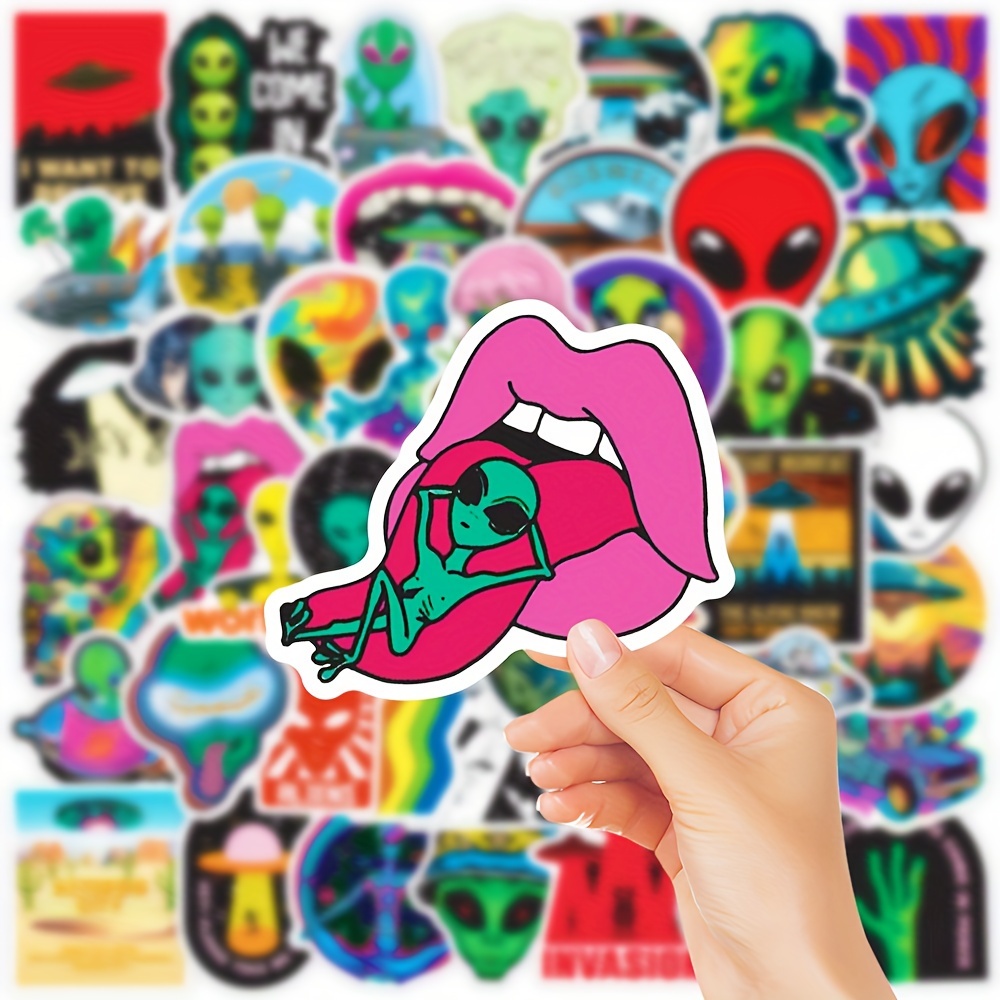 Planet Astronaut UFO Alien Big Stickers, Kawaii Laptop Stickers