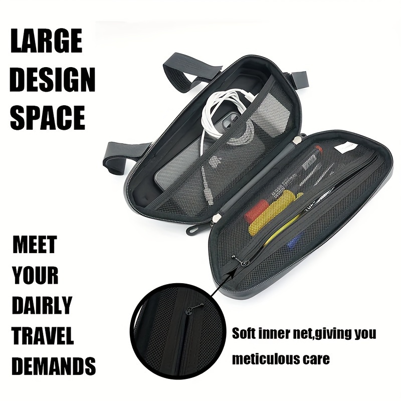 motorcycle tool bag hard shell triangle side case bag bicycle front beam bag riding storage bag motorcycle side storage bag waterproof rainproof details 1