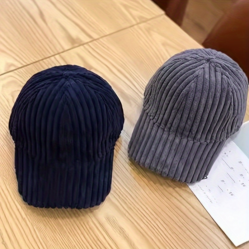 1pc Cappello A Visiera A Becco Anatra A Righe Spesse Unisex Aggiunta  Flanella Cappello Baseball In Corduroy - Gioielli E Accessori - Temu Italy