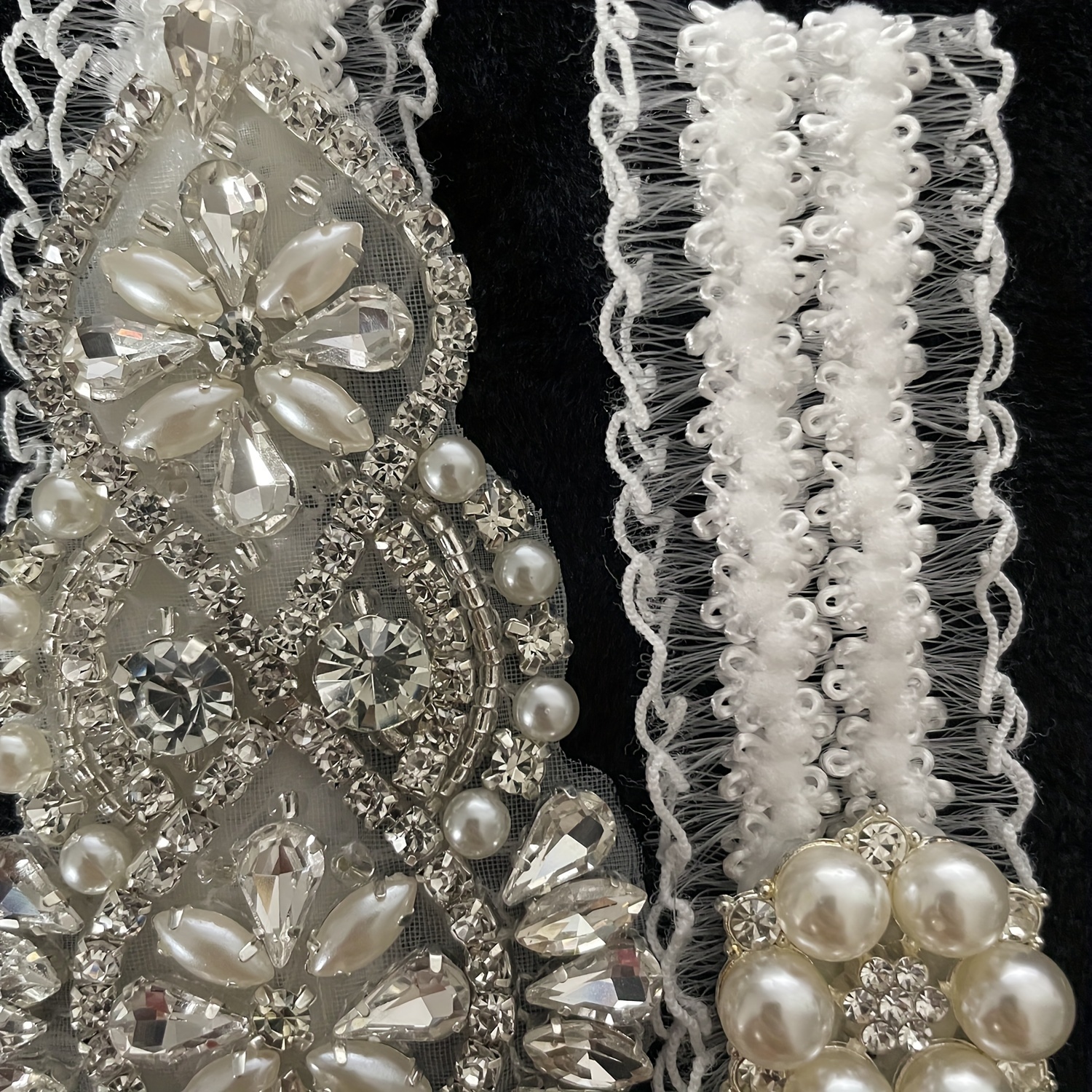 Elegant Wedding Garter Set With Crystals and Rhinestones